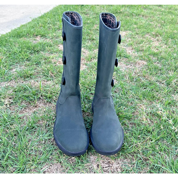 UGG Australia Annarosa Button Boot Women’s Size 9 Charcoal Leather Button Tall - Picture 2 of 6